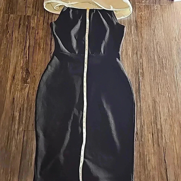 NWT Womens Boohoo Night Elin Contrast Off The Shoulder Bodycon Dress Sz 10 - Picture 6 of 9